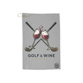 Gray Golf and Wine Golf Cart Golf Towel