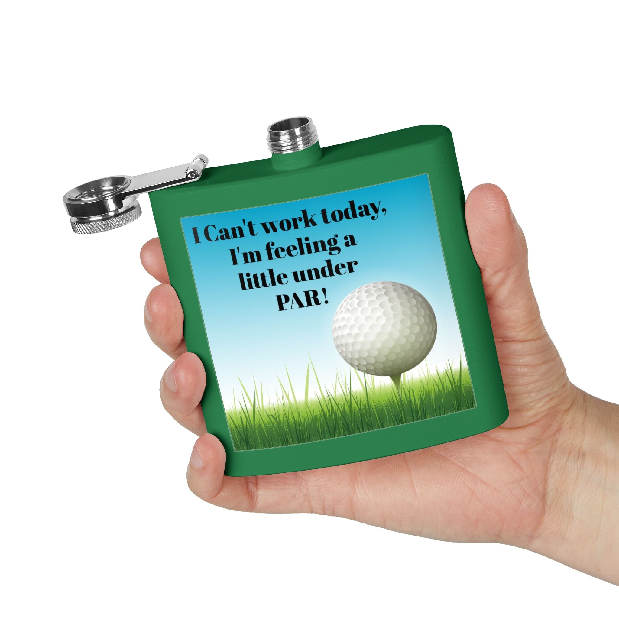 Feeling a Little Under Par Sleek Stainless Steel Flask