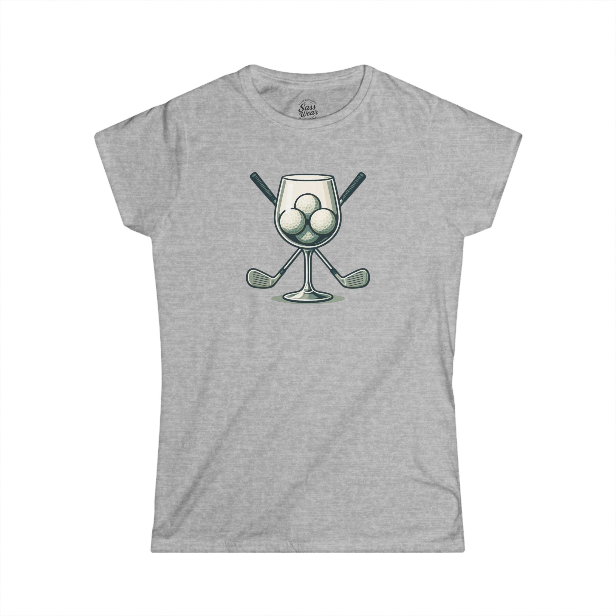 Wine and Golf Clubs Women's Softstyle Tee