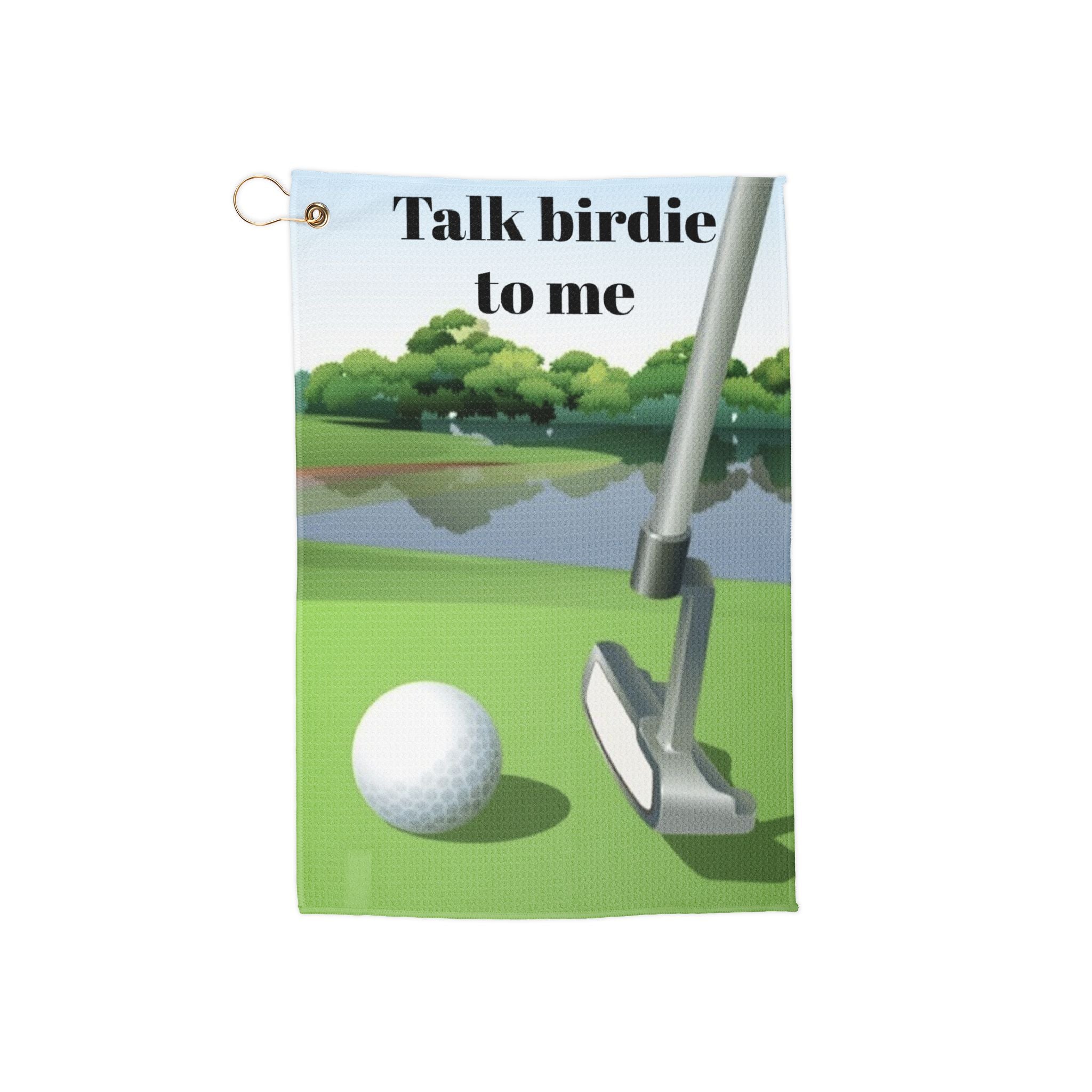 Talk birdie to me golf scene Golf Towel