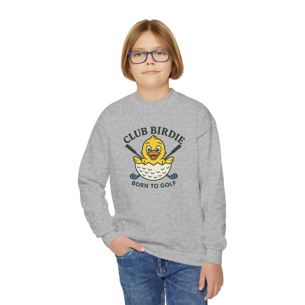 Club Birdie Golf Ball Born to Golf Youth Crewneck Sweatshirt