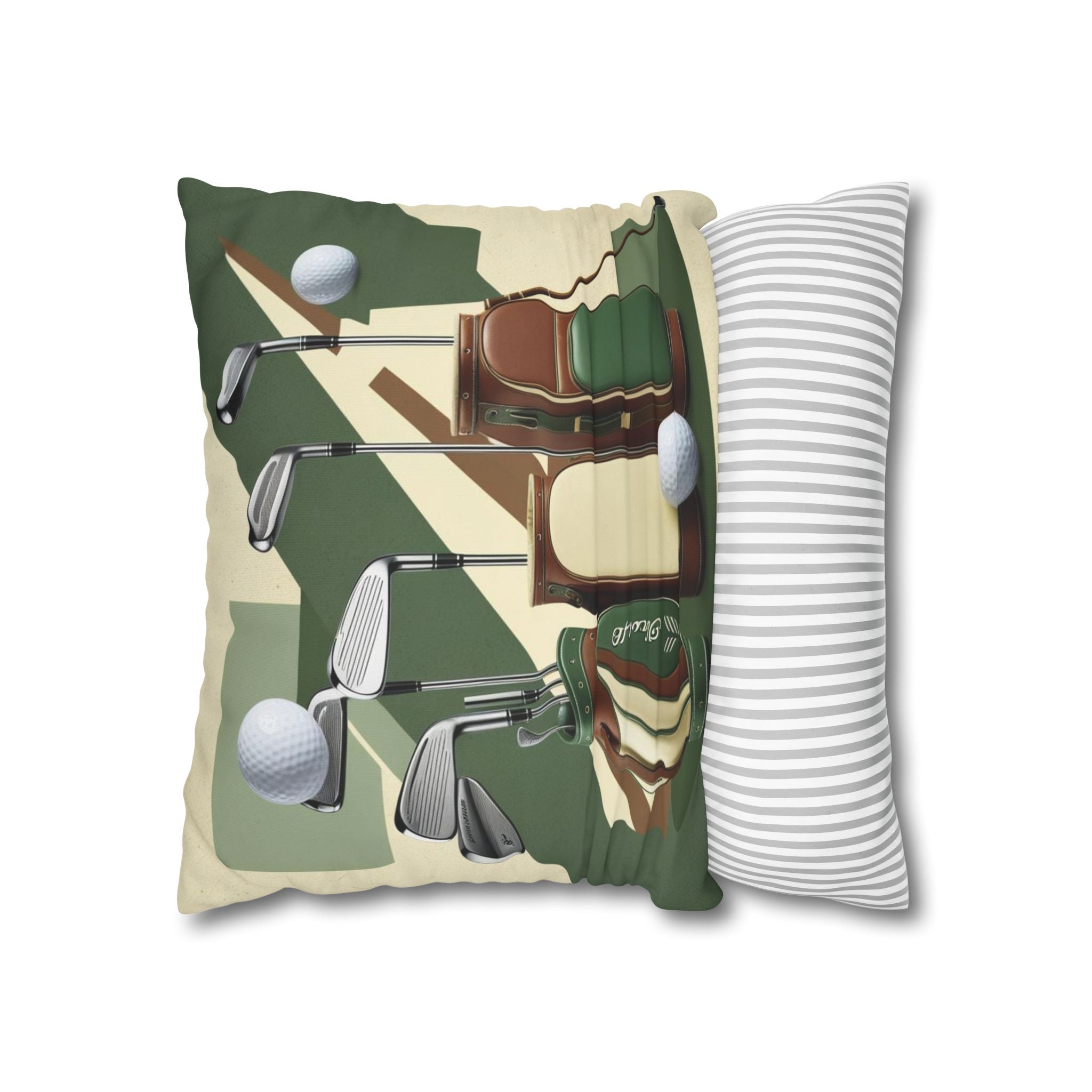 retro golf equipment Canvas Pillow cover