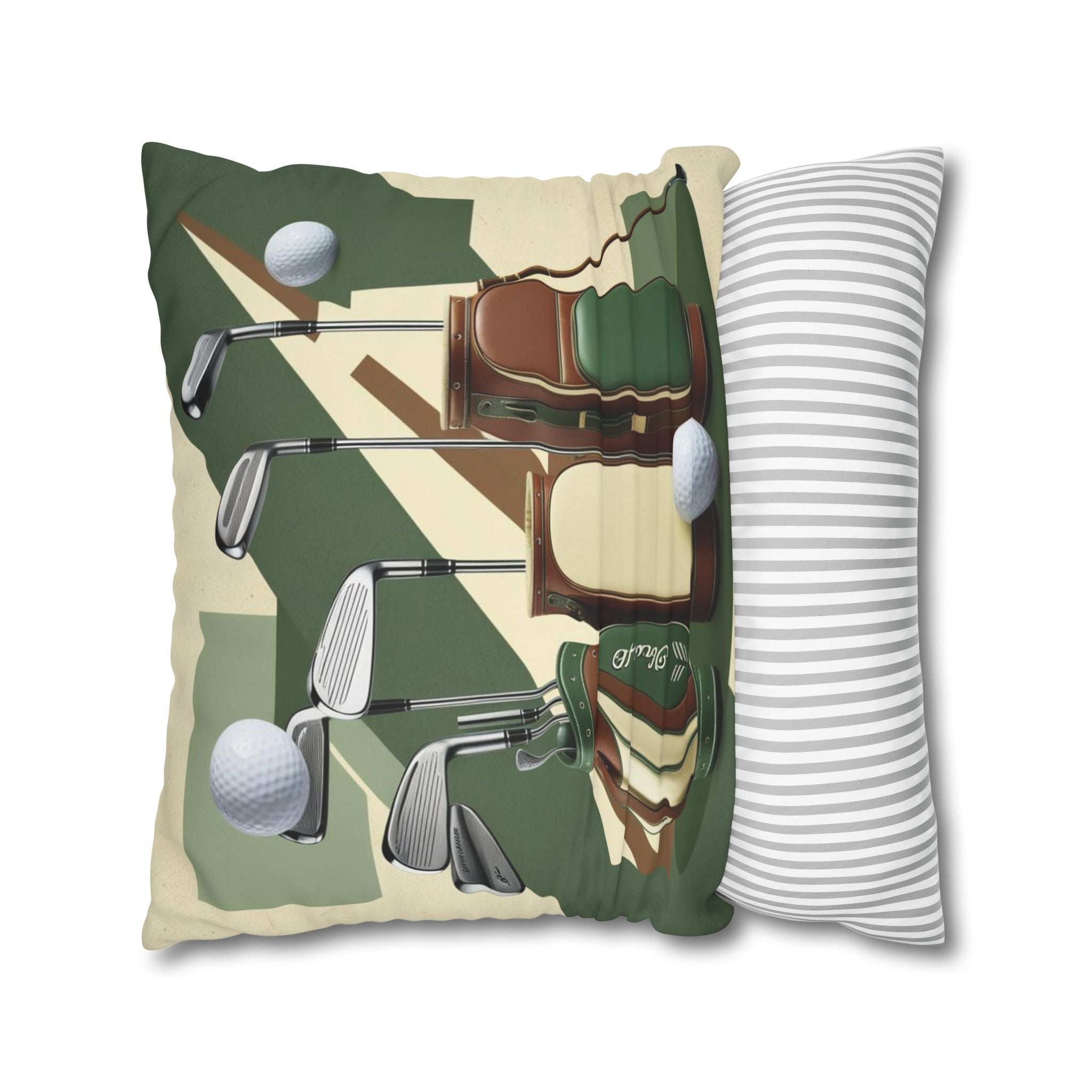 retro golf equipment Canvas Pillow cover