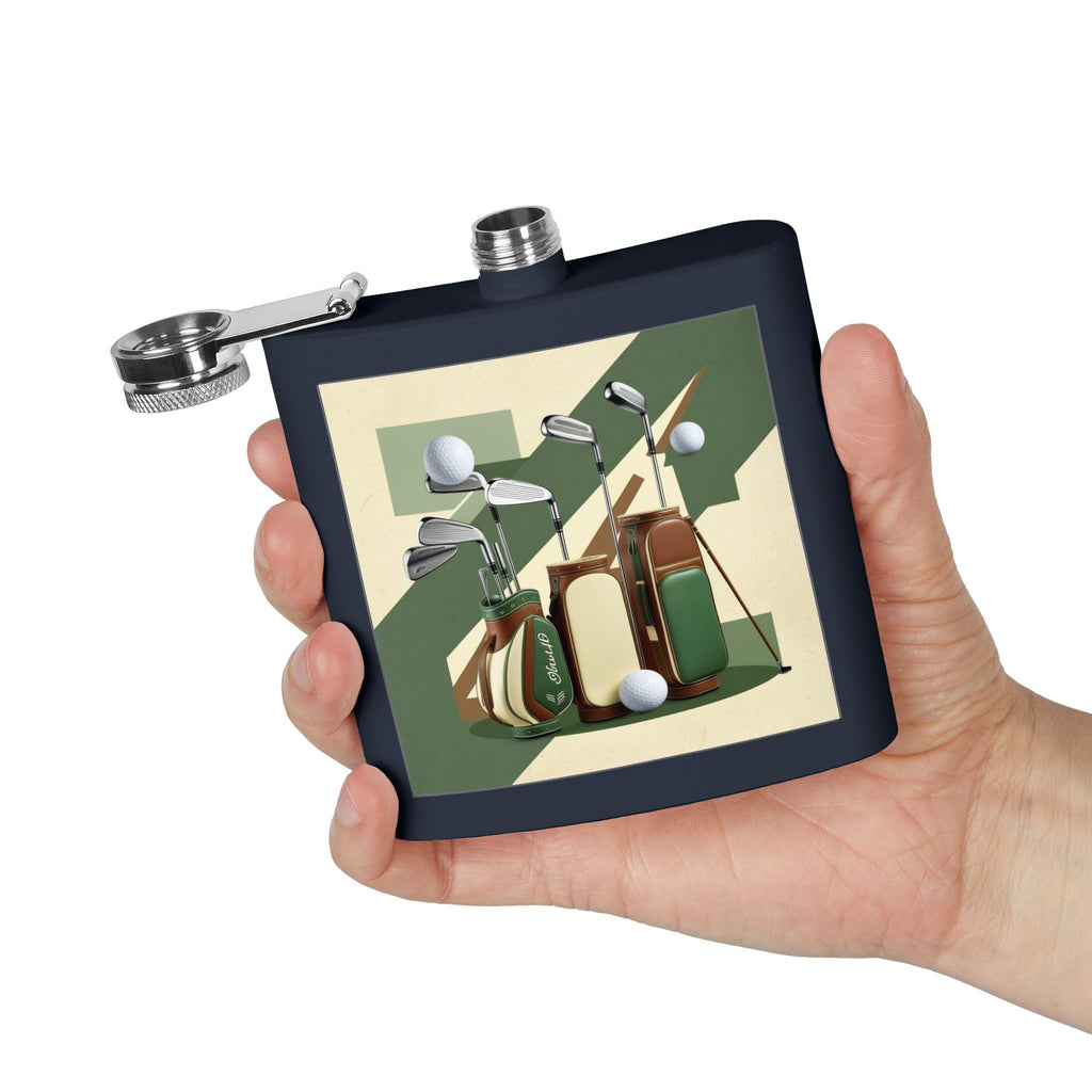 Retro Golf Sleek Stainless Steel Flask