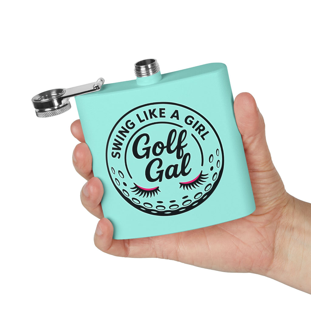 Swing Like A Girl Golf Gal Sleek Stainless Steel Flask