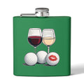 Golf Wine Lips Sleek Stainless Steel Flask