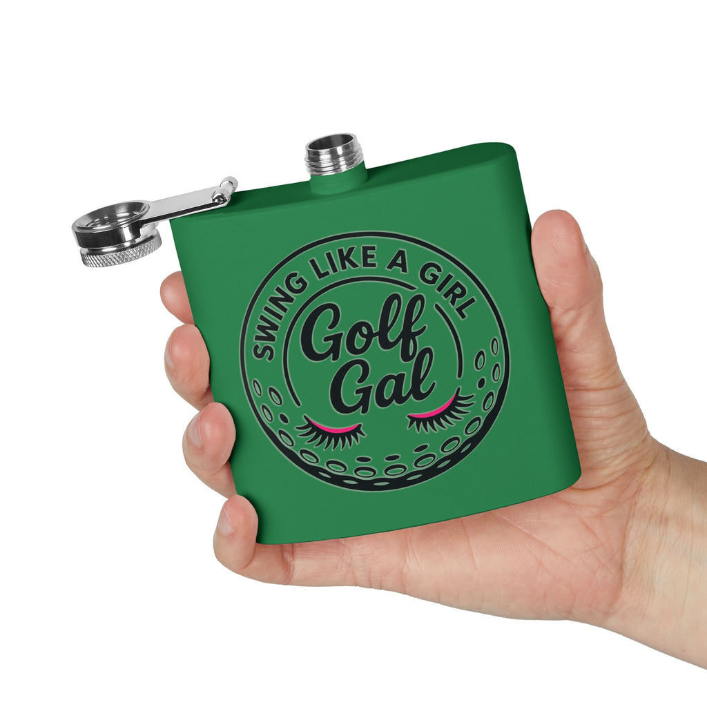 Swing Like A Girl Golf Gal Sleek Stainless Steel Flask