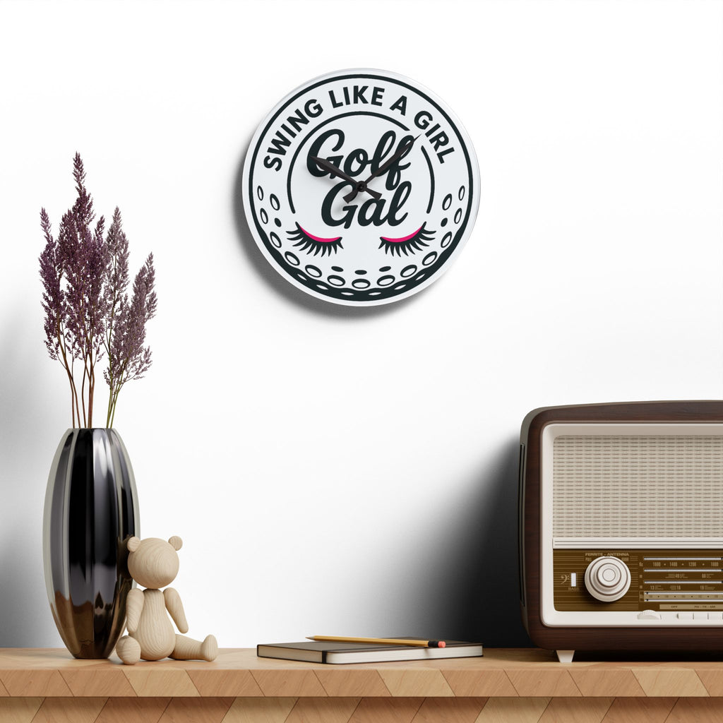 Golf Gal Acrylic Wall Clock - Perfect Gift for Enthusiasts