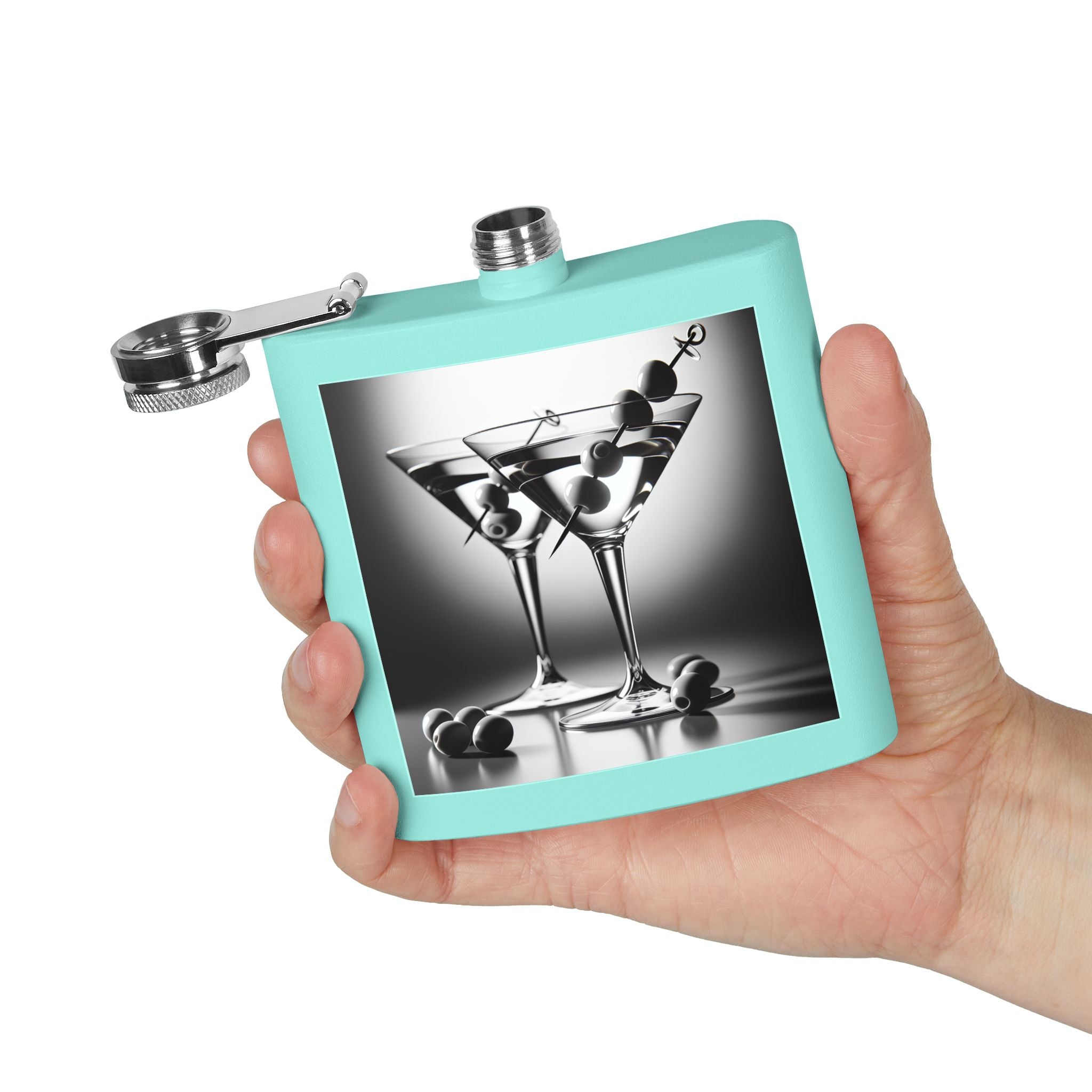 Martini Glass Sleek Stainless Steel Flask