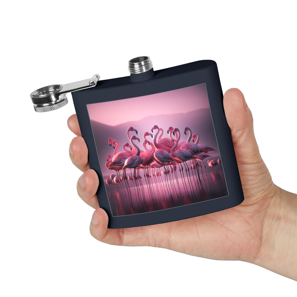 pink flamingos Sleek Stainless Steel Flask