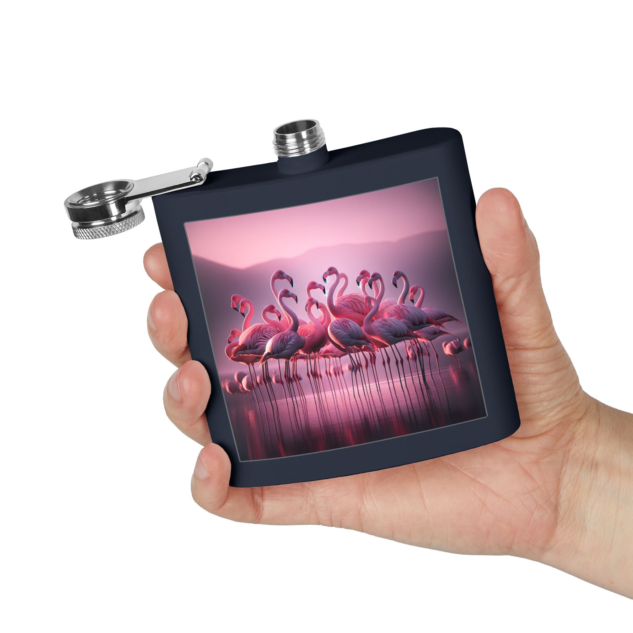 pink flamingos Sleek Stainless Steel Flask