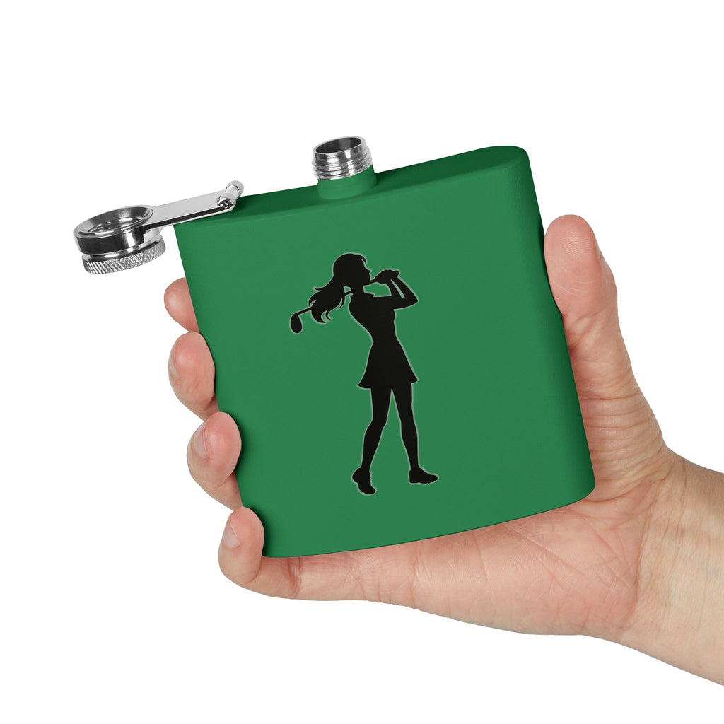 Golf Gal Silhoette Sleek Stainless Steel Flask
