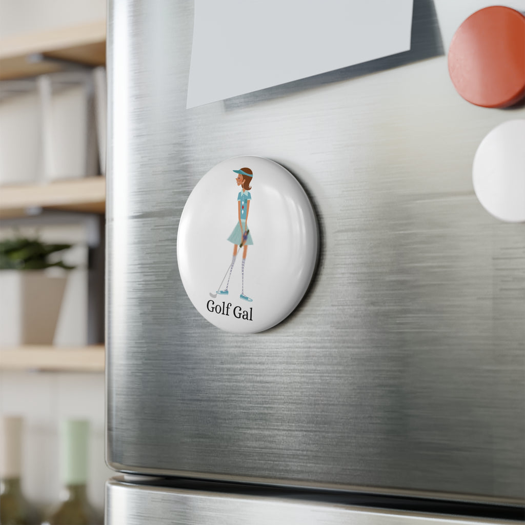 Golf Gal Button Magnet Lily