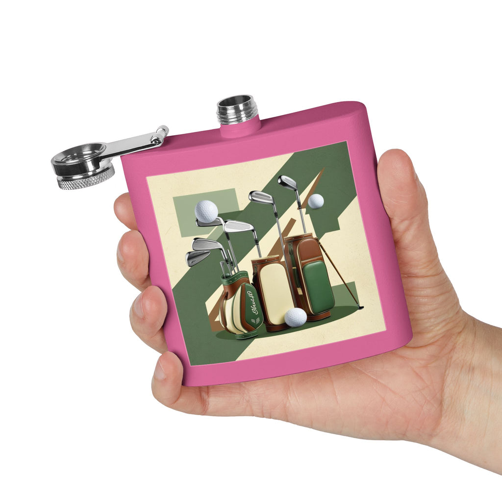 Retro Golf Sleek Stainless Steel Flask