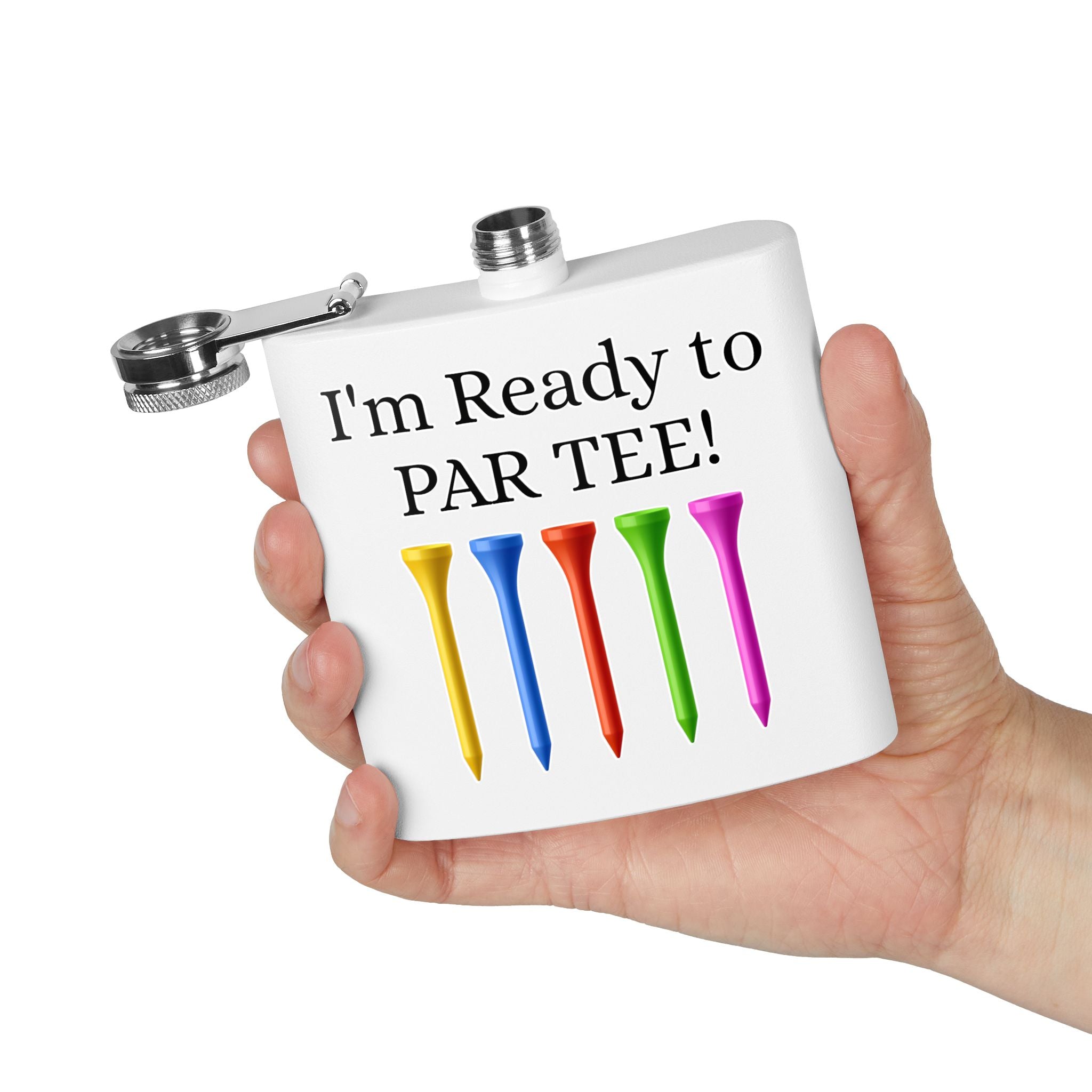 Ready to Par Tee Sleek Stainless Steel Flask