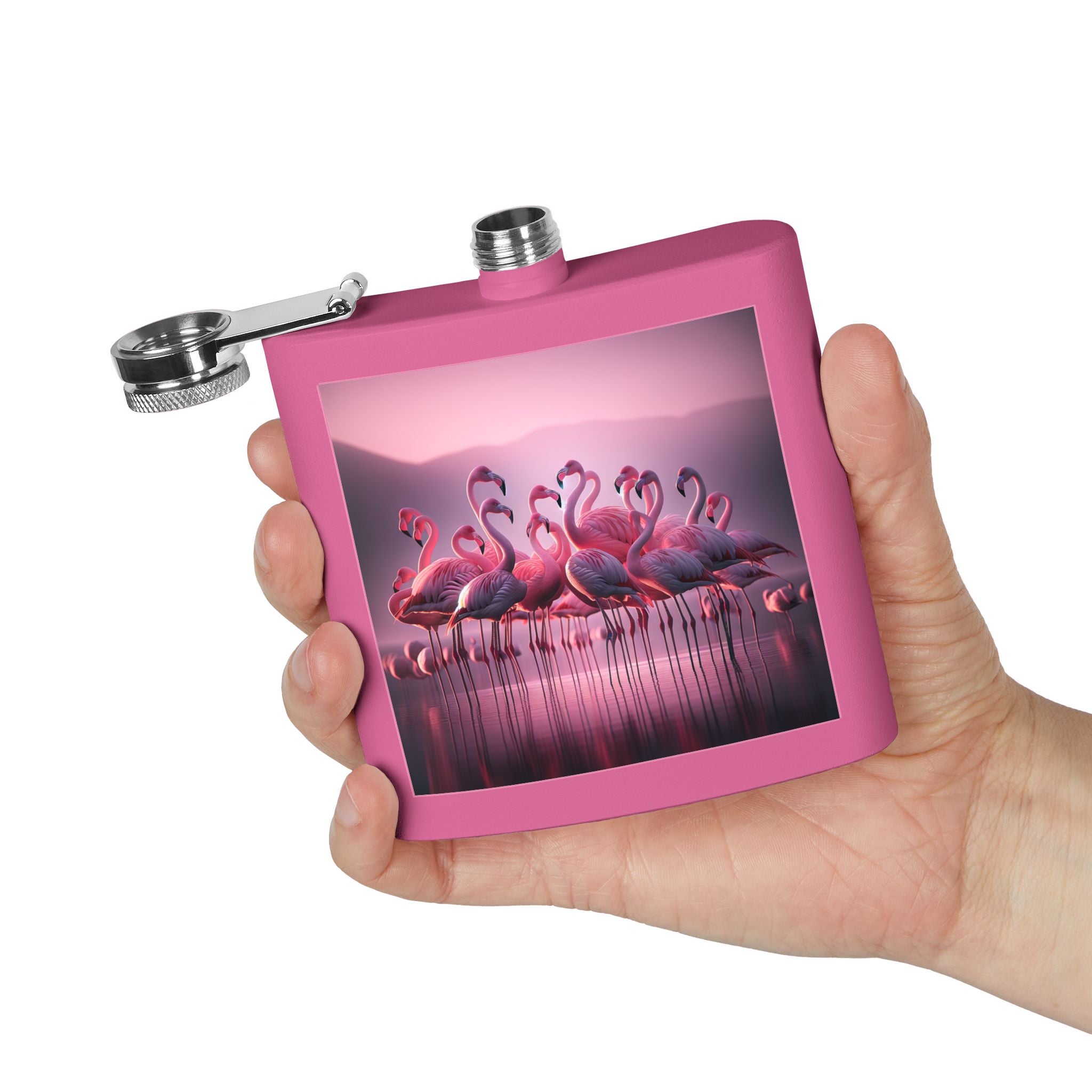 pink flamingos Sleek Stainless Steel Flask