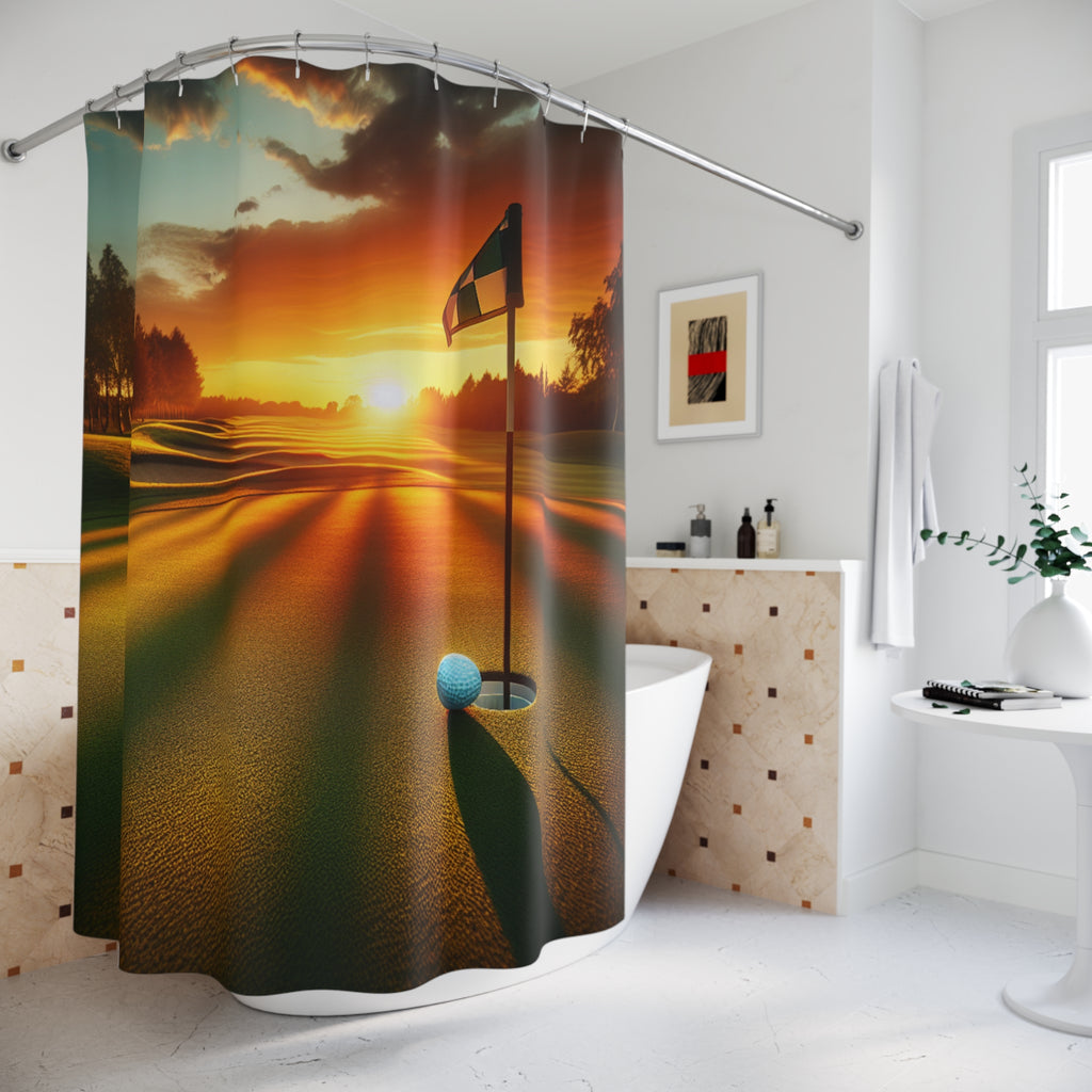 Golf at sunset  Shower Curtains