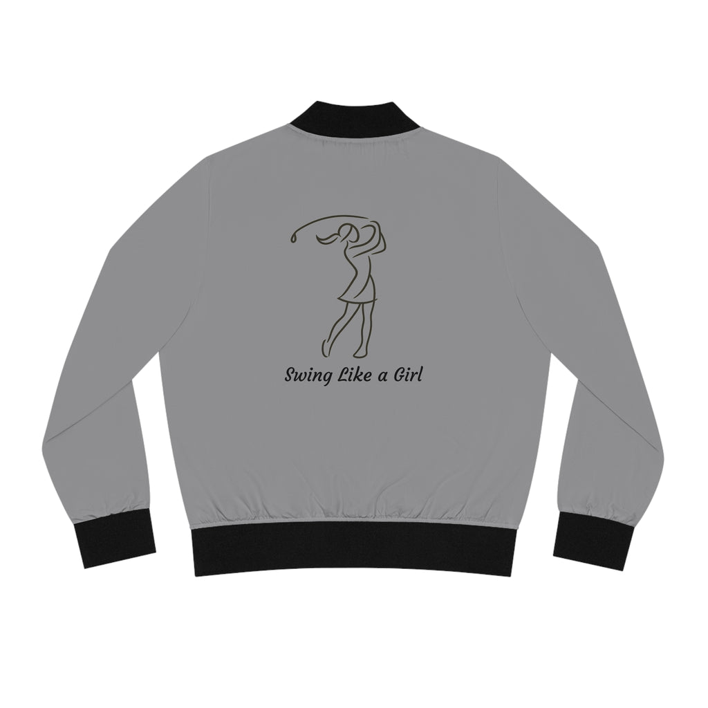 Gray Women's Golf Gal Bomber Jacket