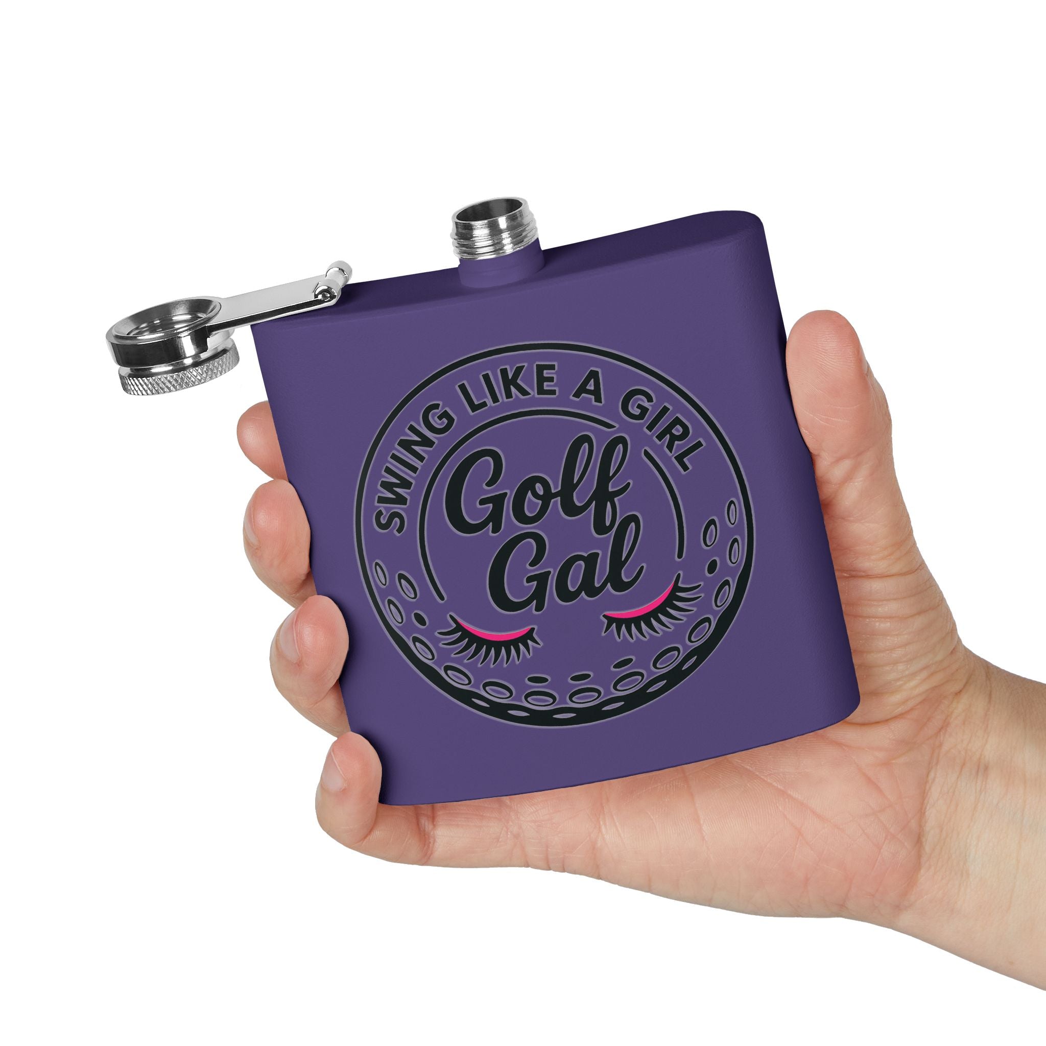 Swing Like A Girl Golf Gal Sleek Stainless Steel Flask