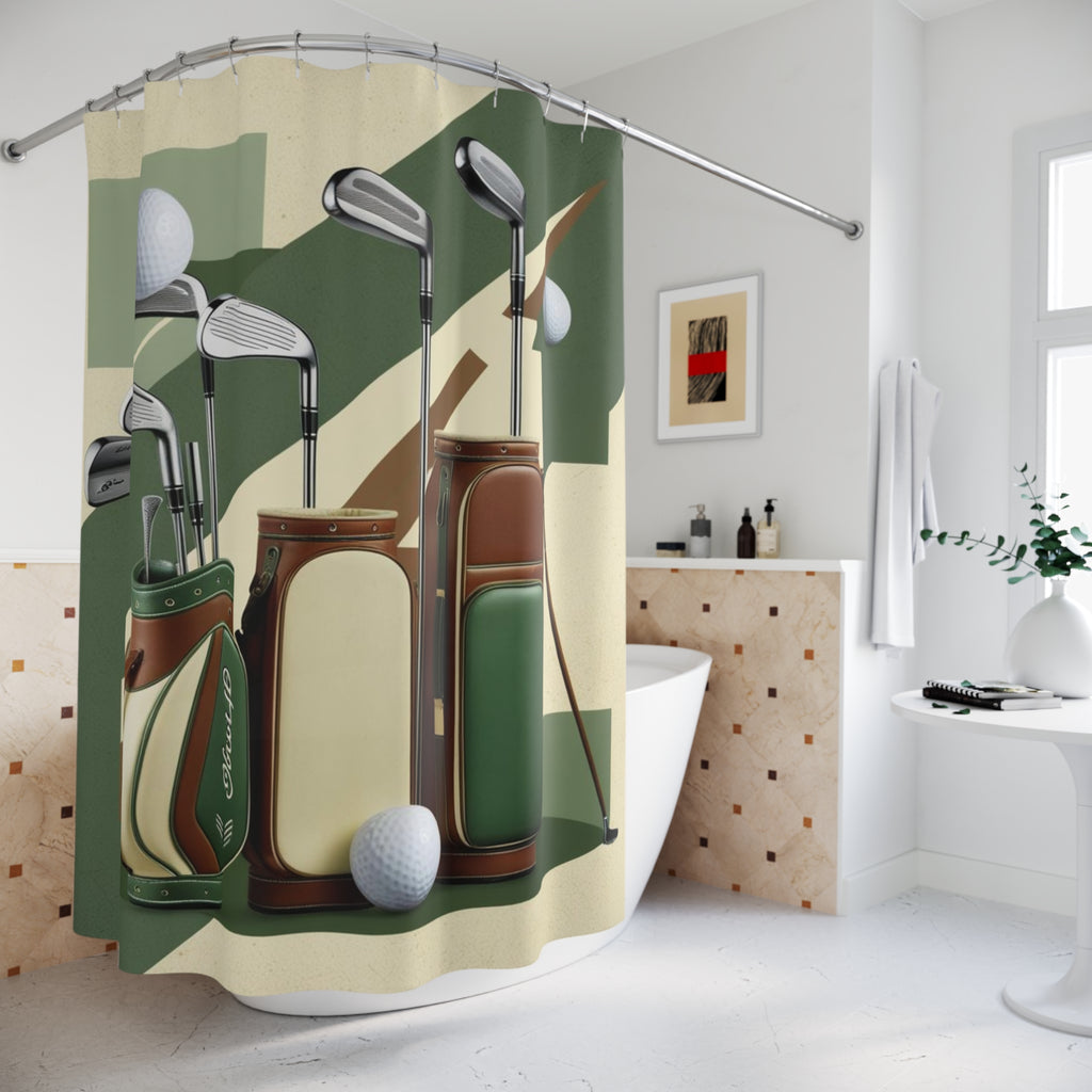 retro golf gear Shower Curtains