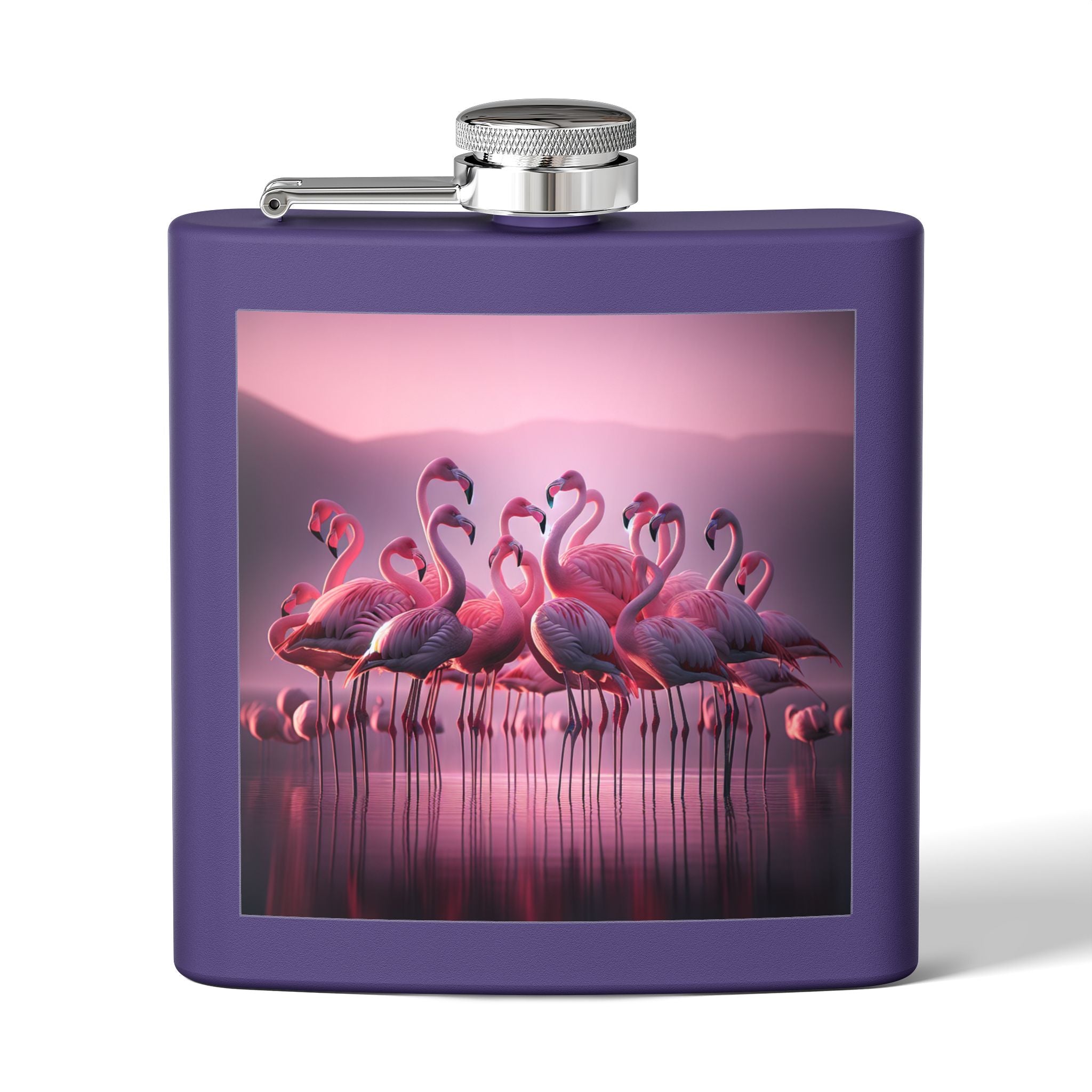 pink flamingos Sleek Stainless Steel Flask