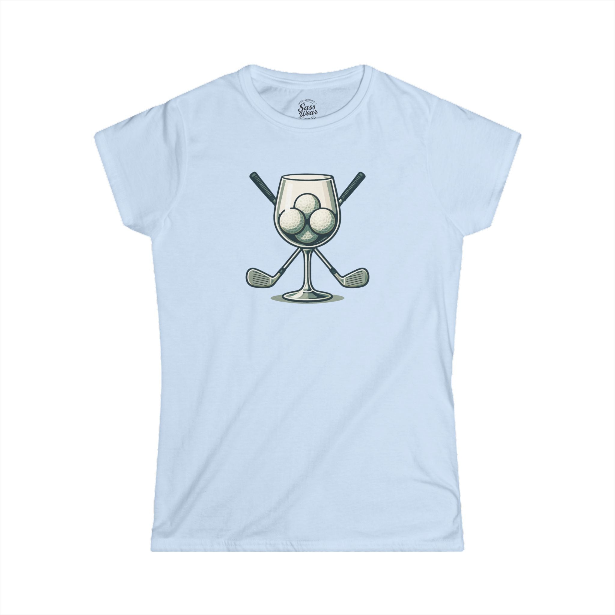 Wine and Golf Clubs Women's Softstyle Tee