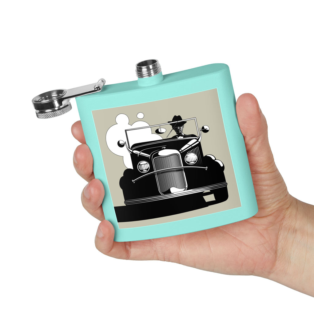 Antique Car Sleek Stainless Steel Flask