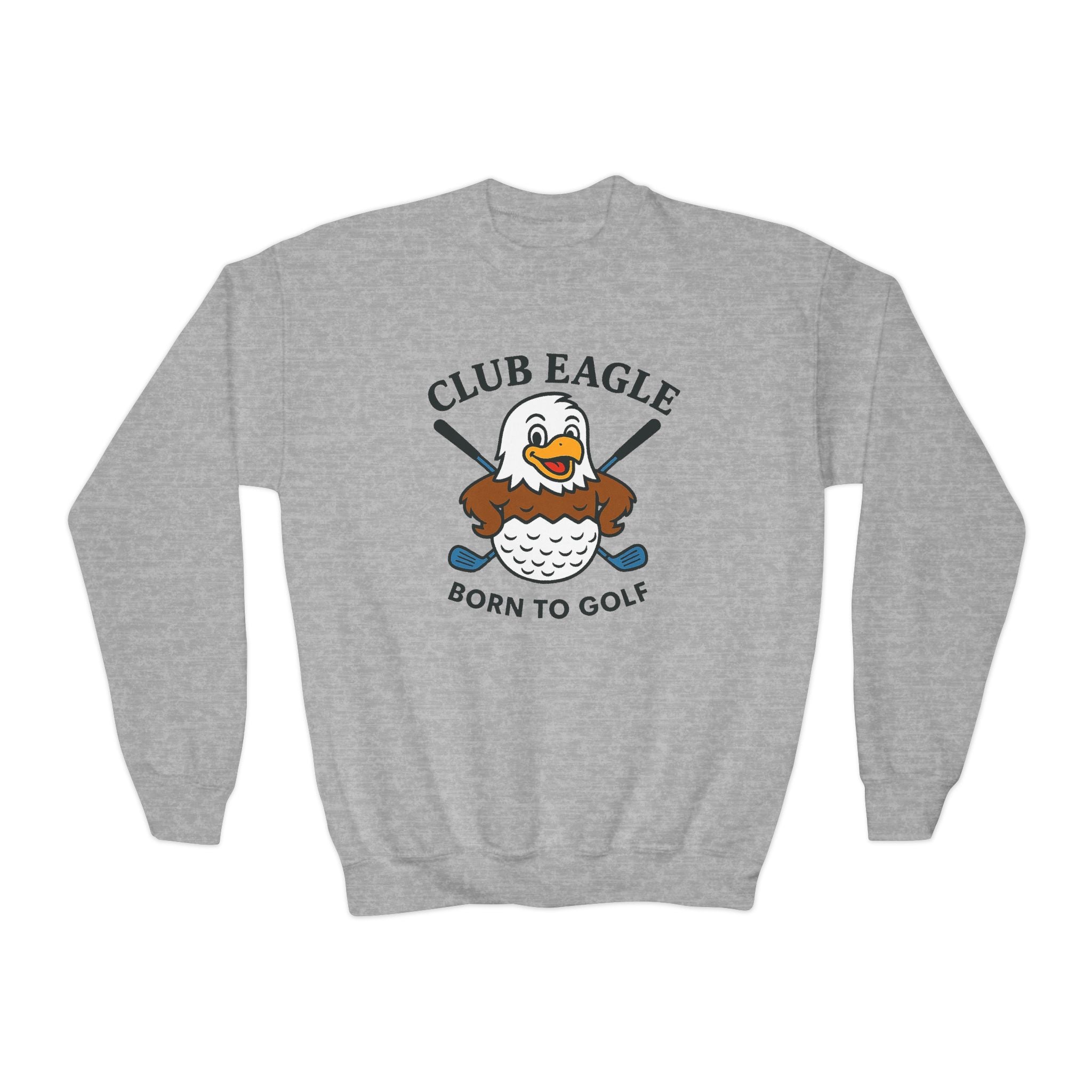 Club Eagle Golf Ball Born to Golf Youth Crewneck Sweatshirt
