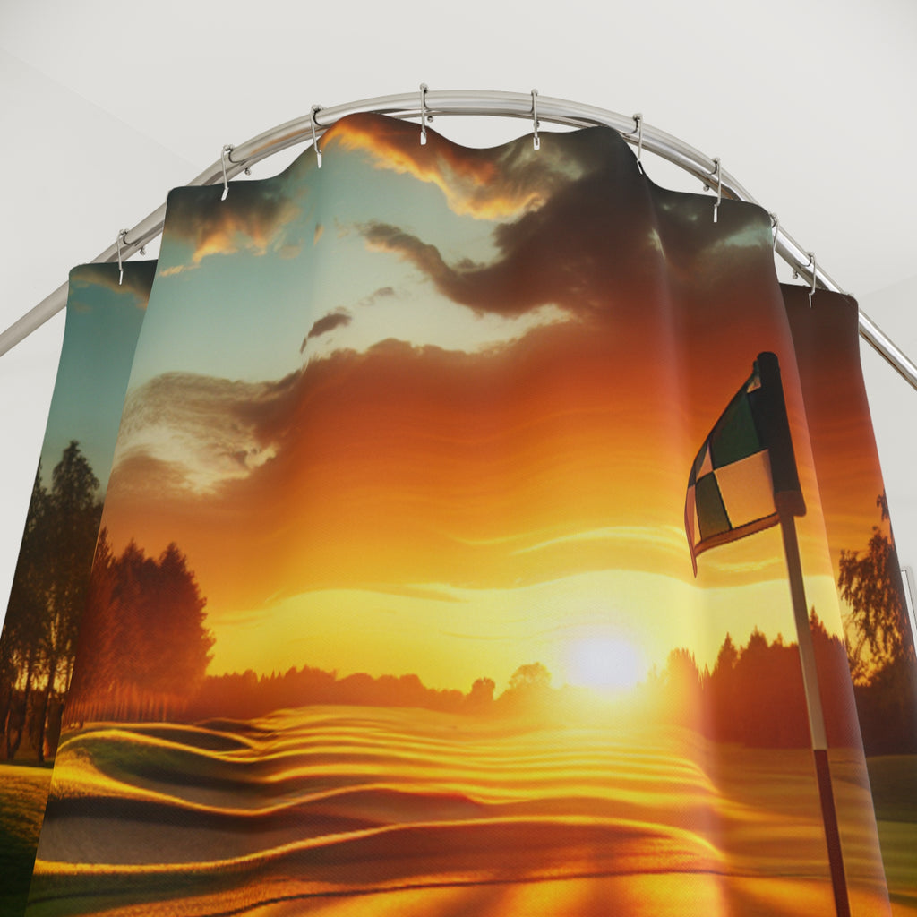 Golf at sunset  Shower Curtains
