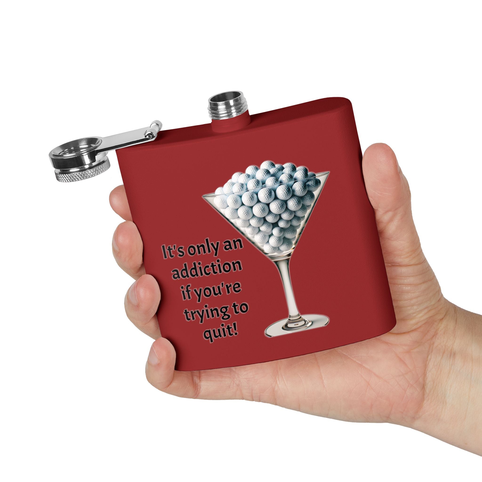 Golf Addiction Sleek Stainless Steel Flask