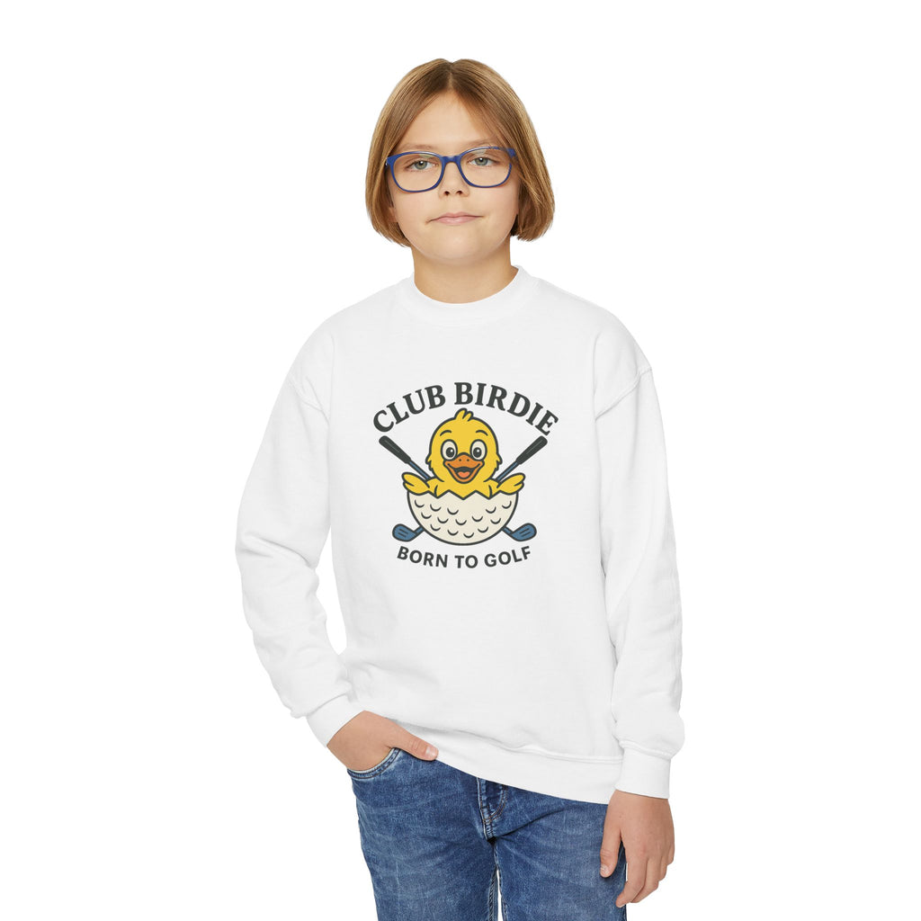 Club Birdie Golf Ball Born to Golf Youth Crewneck Sweatshirt