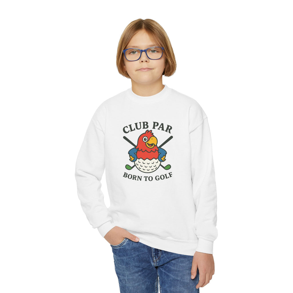 Club Par Golf Ball Born to Golf Youth Crewneck Sweatshirt