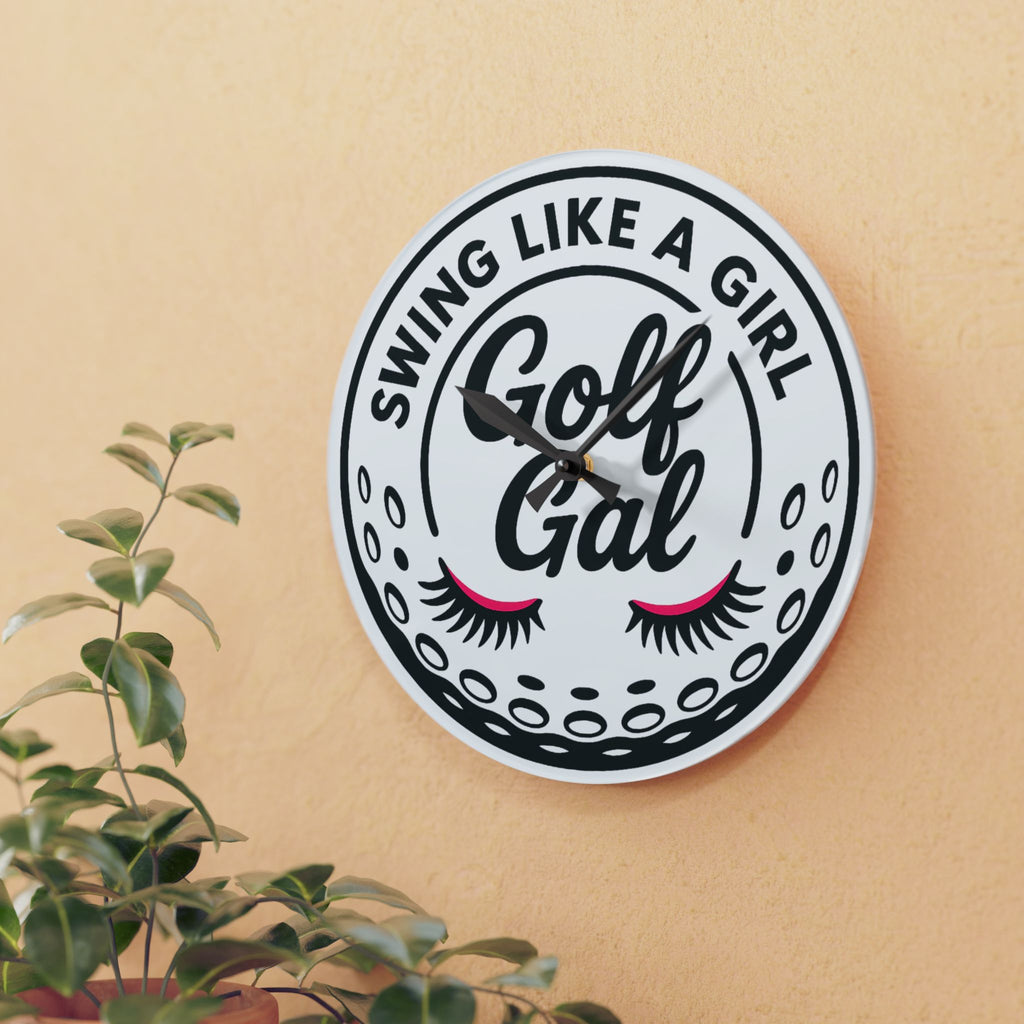 Golf Gal Acrylic Wall Clock - Perfect Gift for Enthusiasts