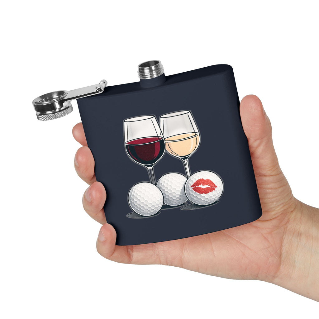 Golf Wine Lips Sleek Stainless Steel Flask