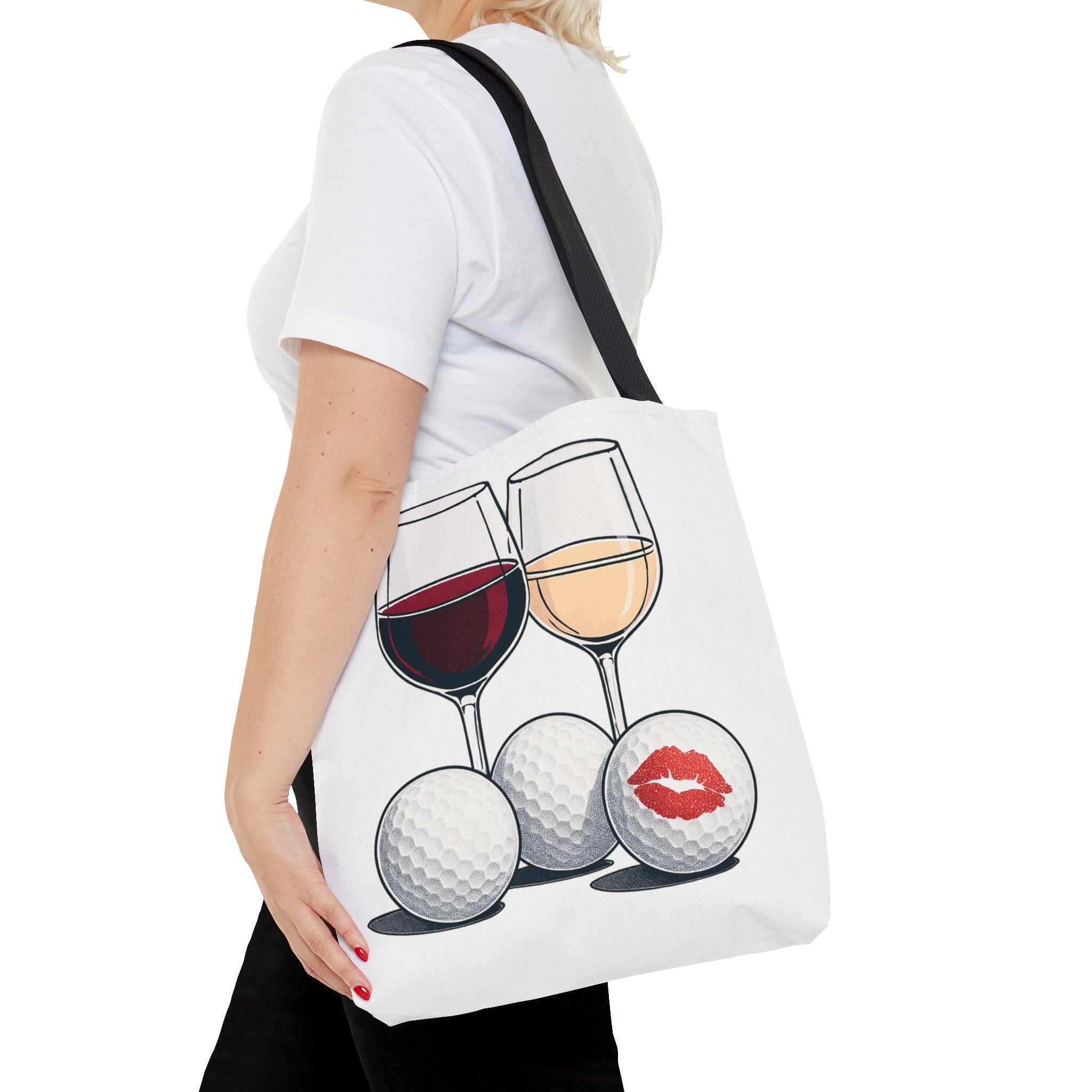 Wine Golf Lips Tote Bag