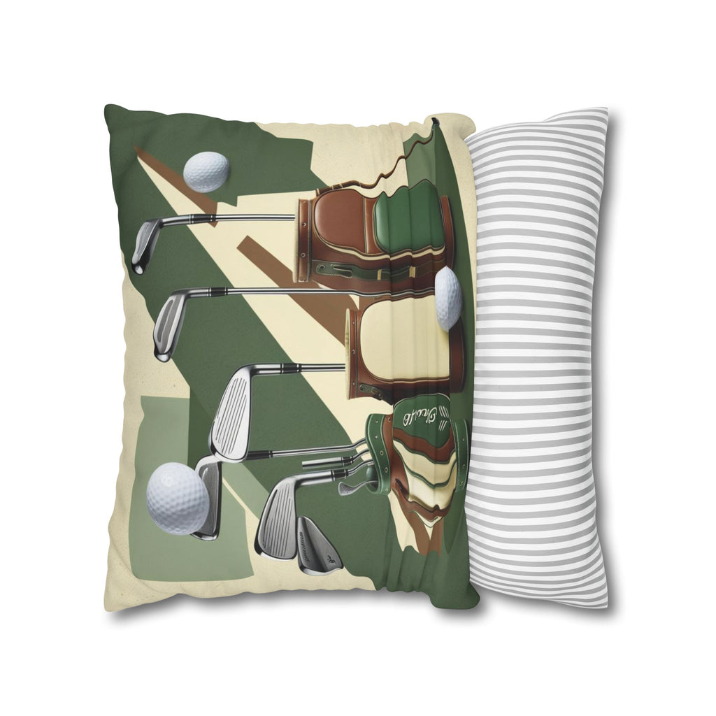 retro golf equipment Canvas Pillow cover