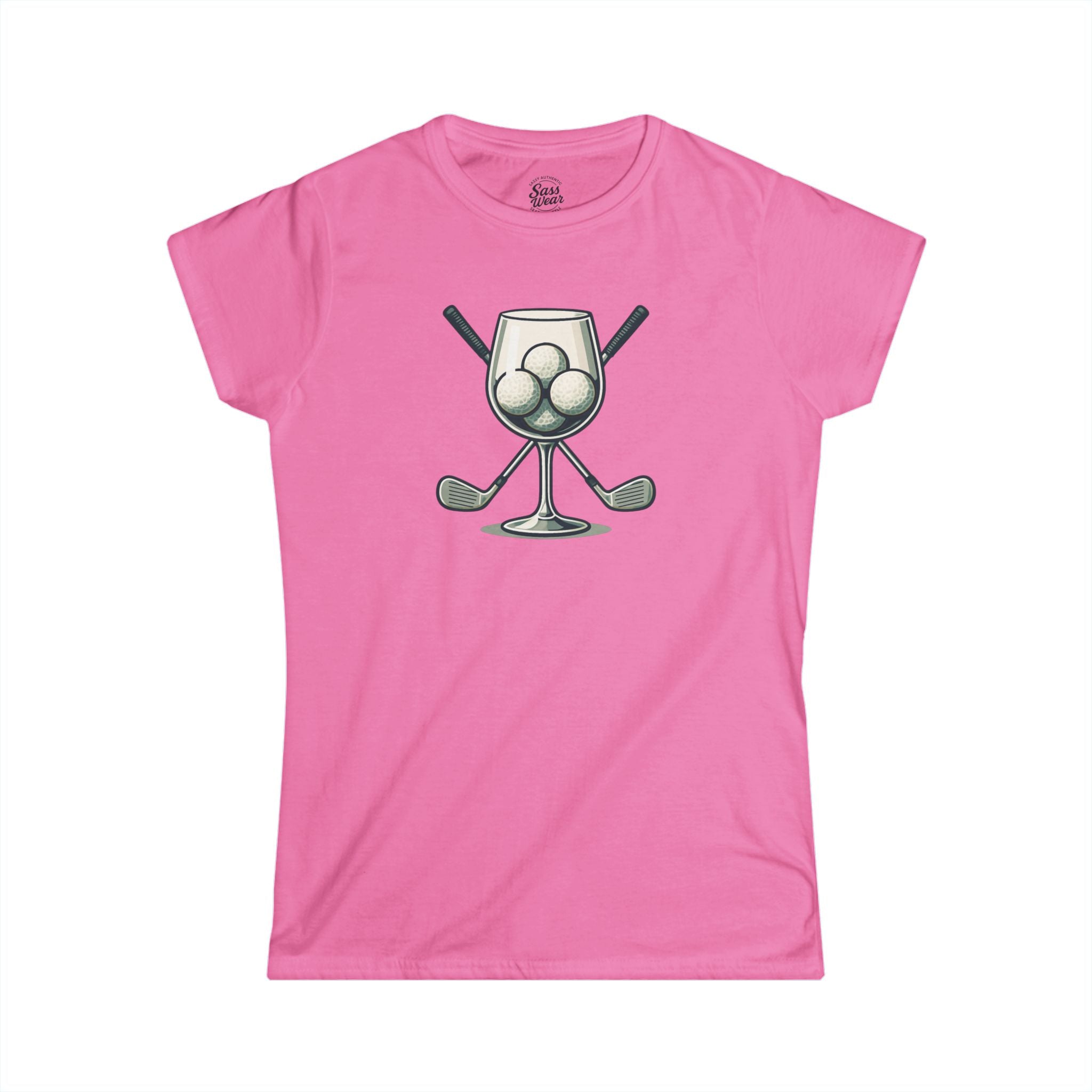 Wine and Golf Clubs Women's Softstyle Tee