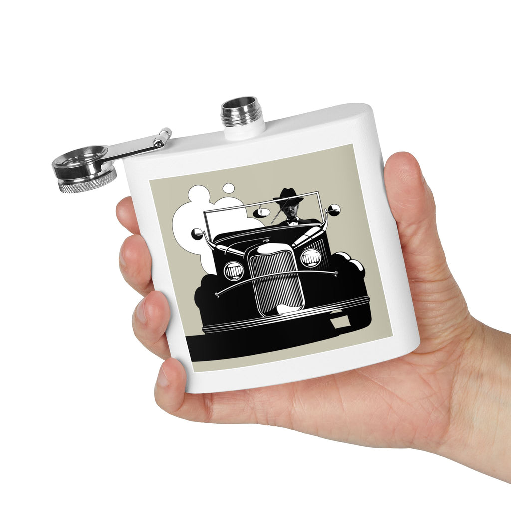 Antique Car Sleek Stainless Steel Flask