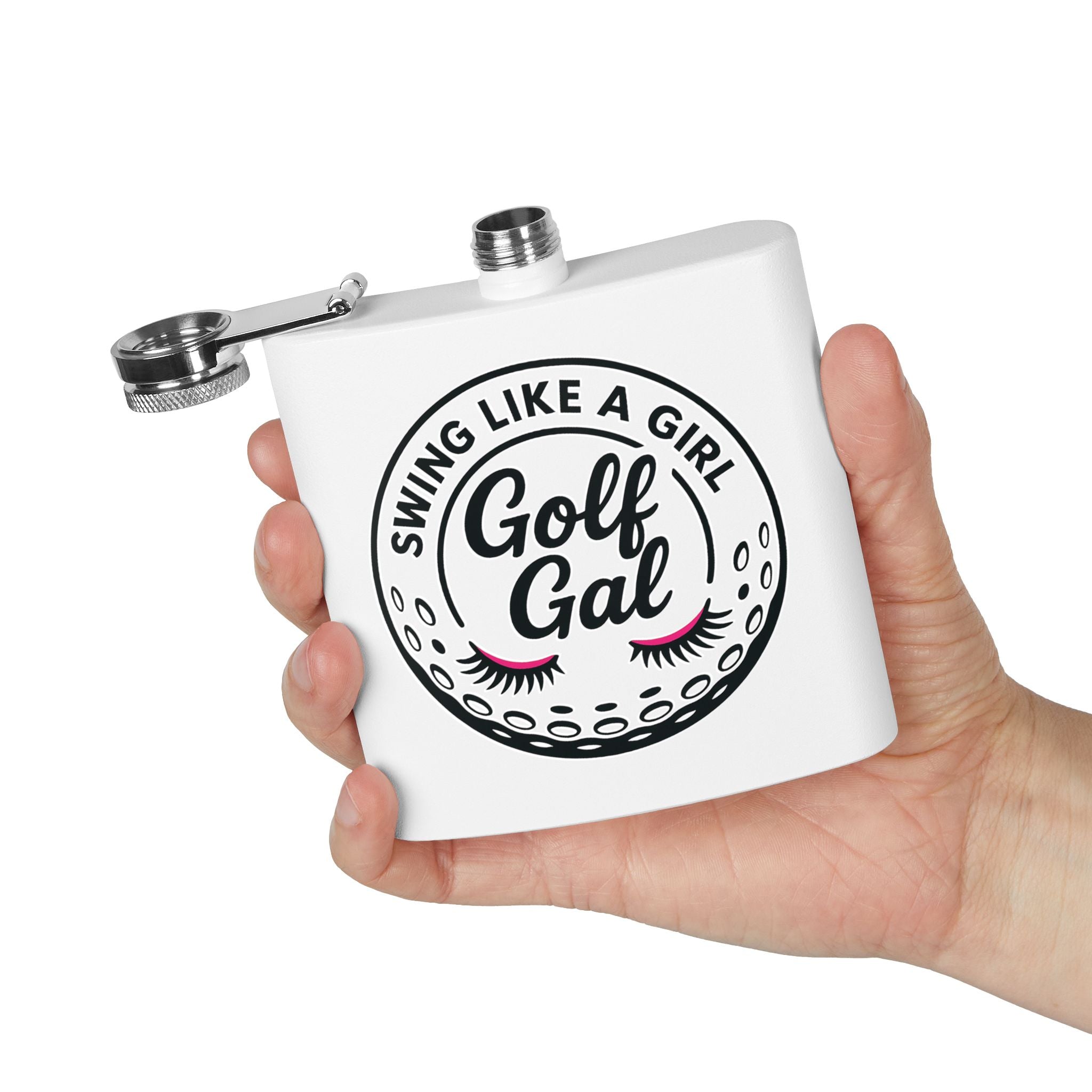 Swing Like A Girl Golf Gal Sleek Stainless Steel Flask