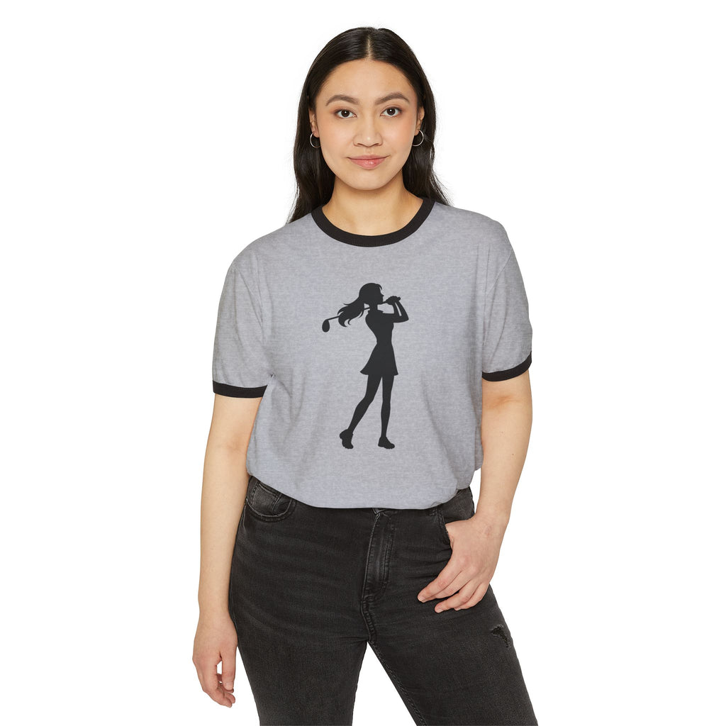 Golf Gal Silhouette cotton ringer tee