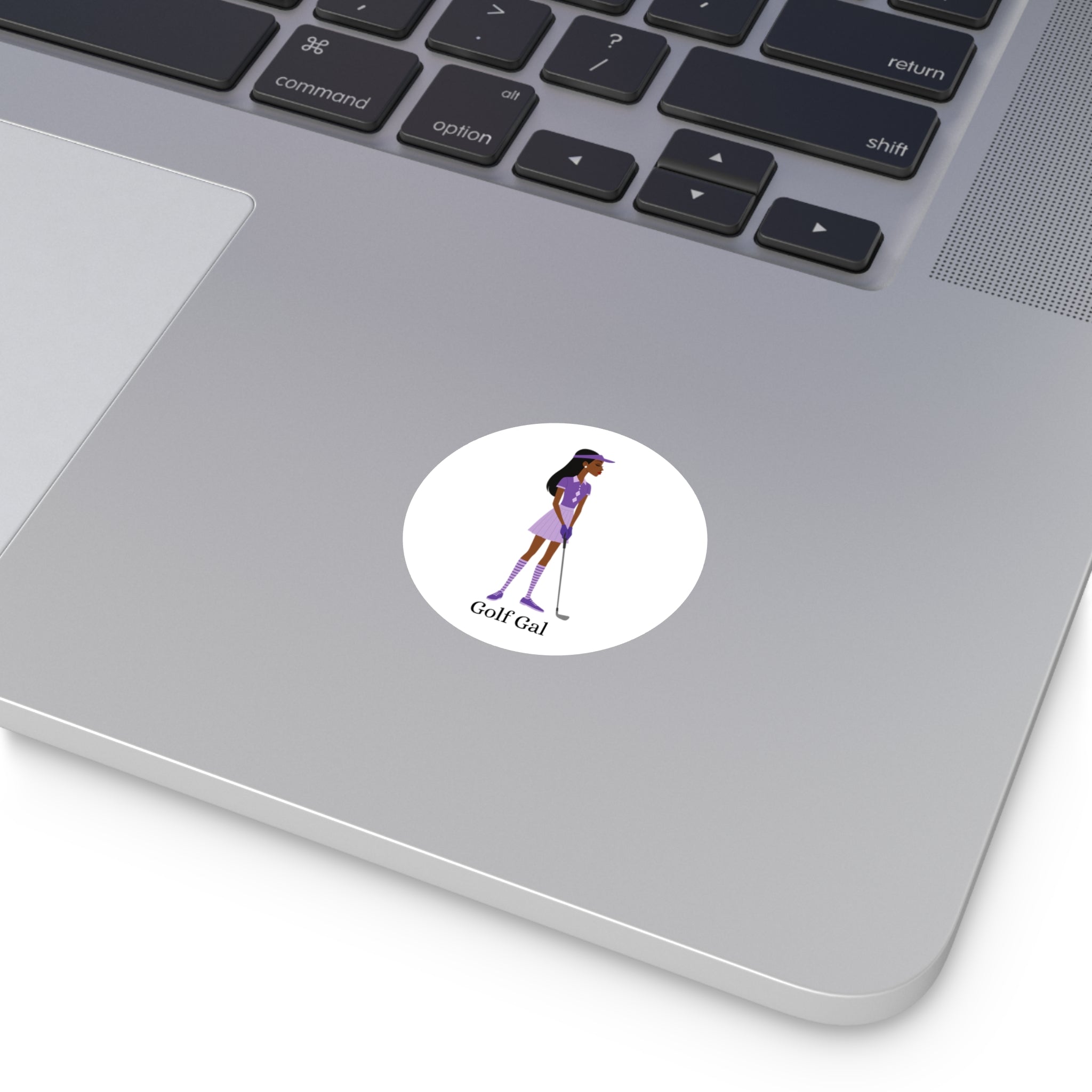 Golf Gal Round Sticker Violet