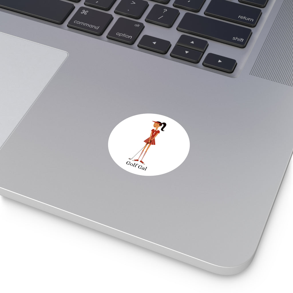 Golf Gal Round Sticker Ruby
