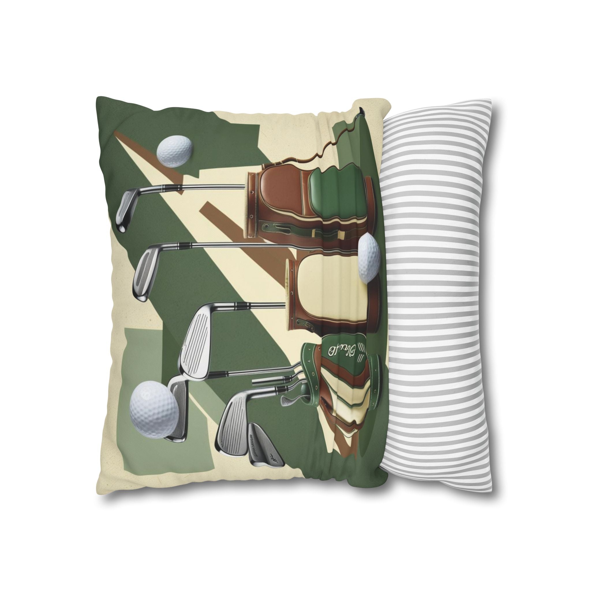 retro golf equipment Canvas Pillow cover