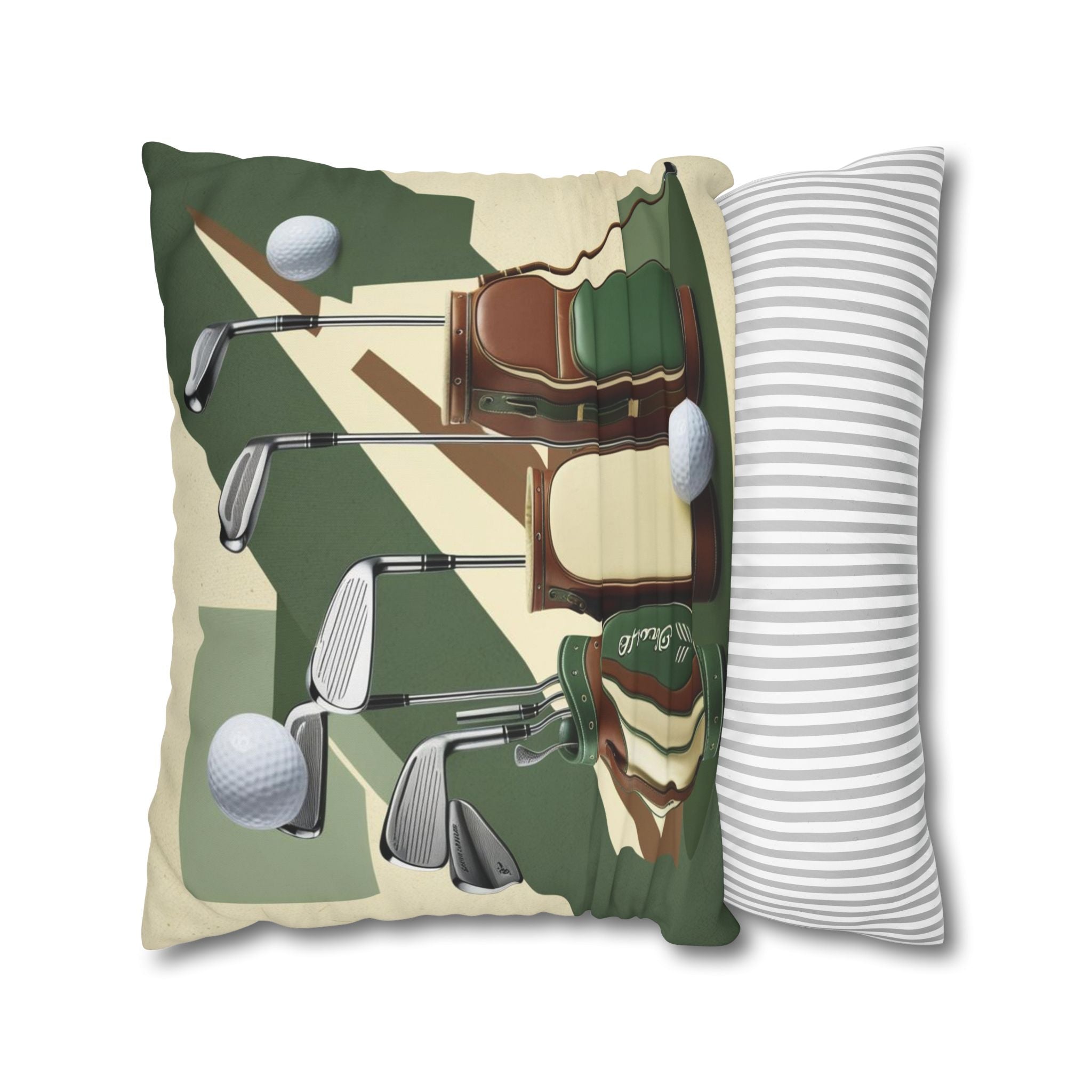 retro golf equipment Canvas Pillow cover