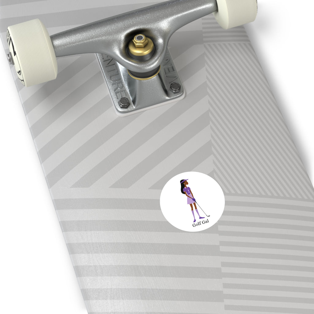 Golf Gal Round Sticker Violet