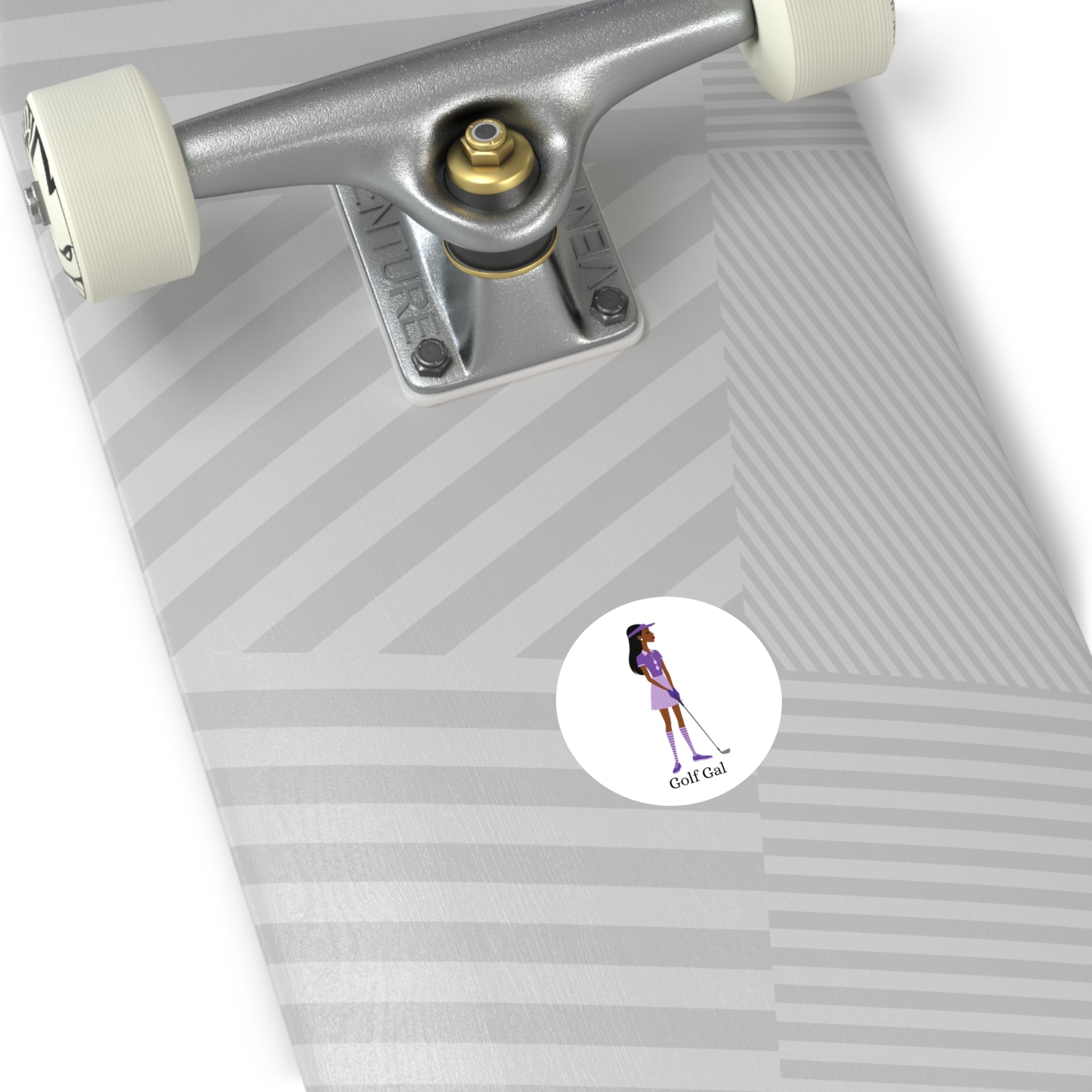 Golf Gal Round Sticker Violet