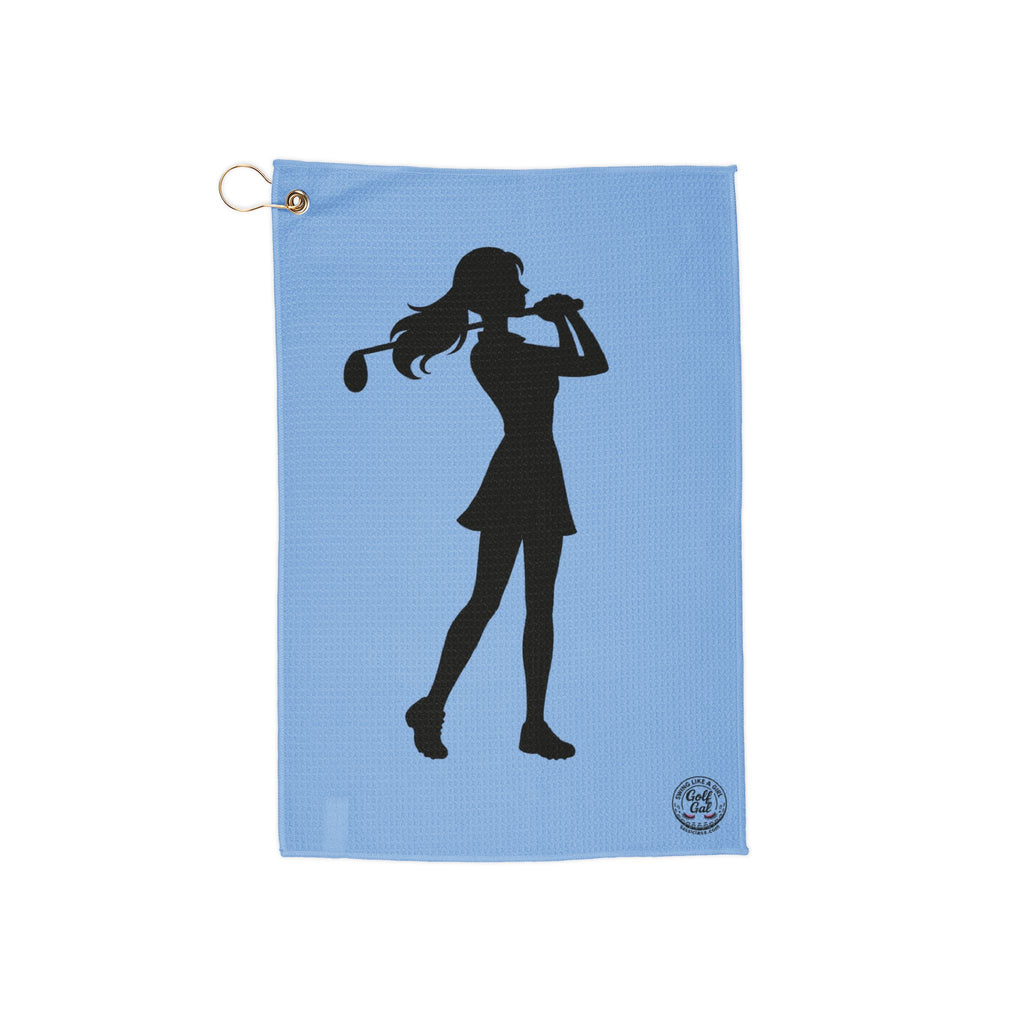 Blue Gal Silhouette Golf Towel