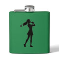 Golf Gal Silhoette Sleek Stainless Steel Flask