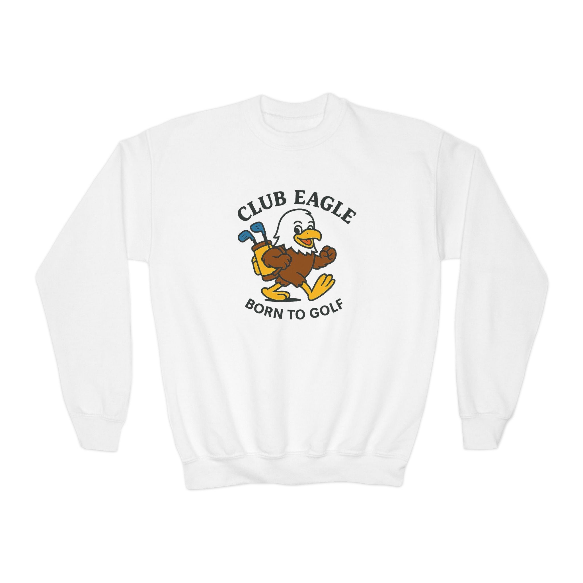 Club Eagle Golf Ball Born to Golf Youth Crewneck Sweatshirt