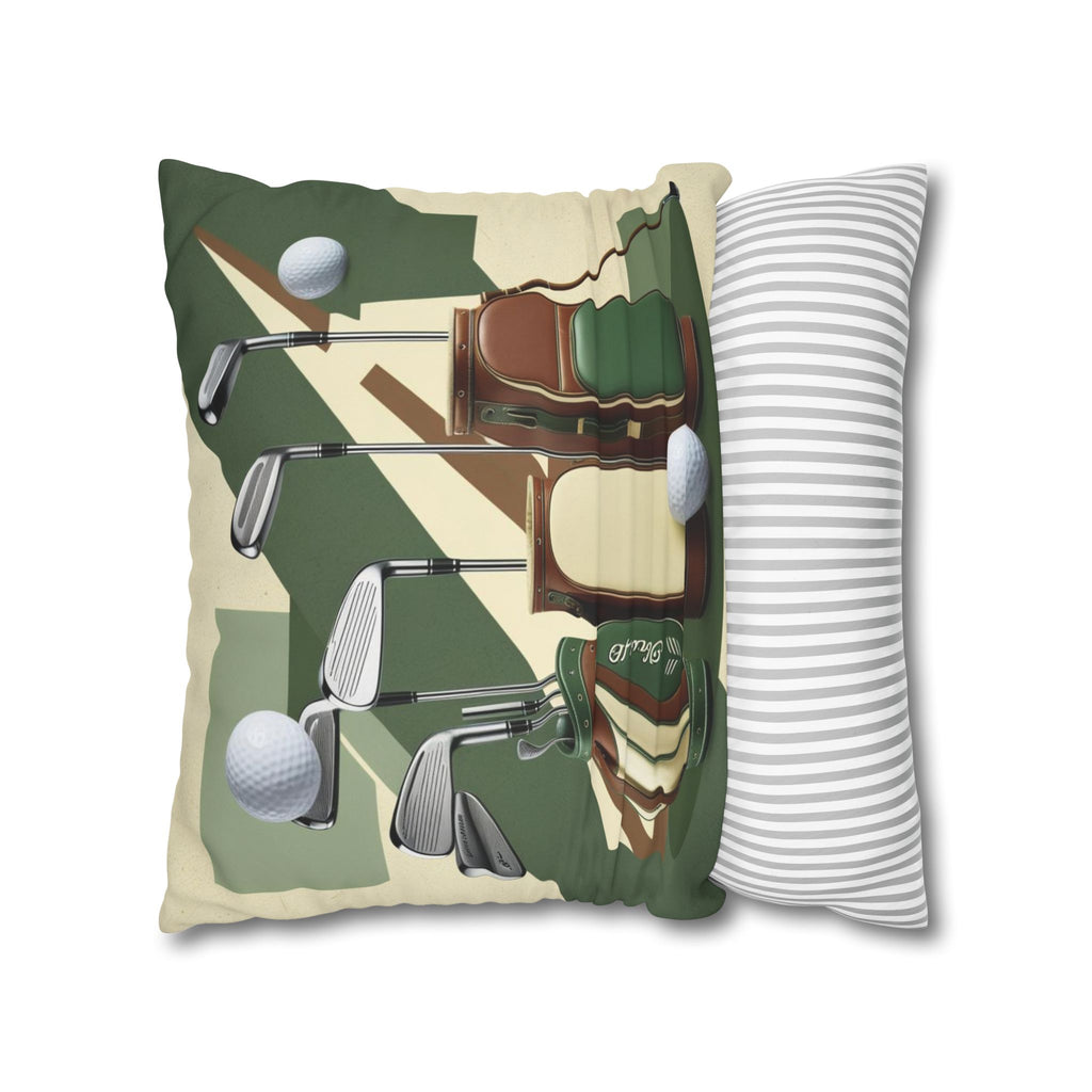 retro golf equipment Canvas Pillow cover